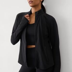 Athleta XL Black Hooded Zip-Up Jacket - Worn Once, Lightweight & Functional